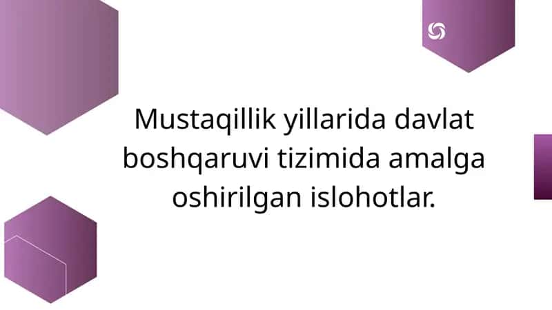 Davlat boshqaruvi tizimi 1