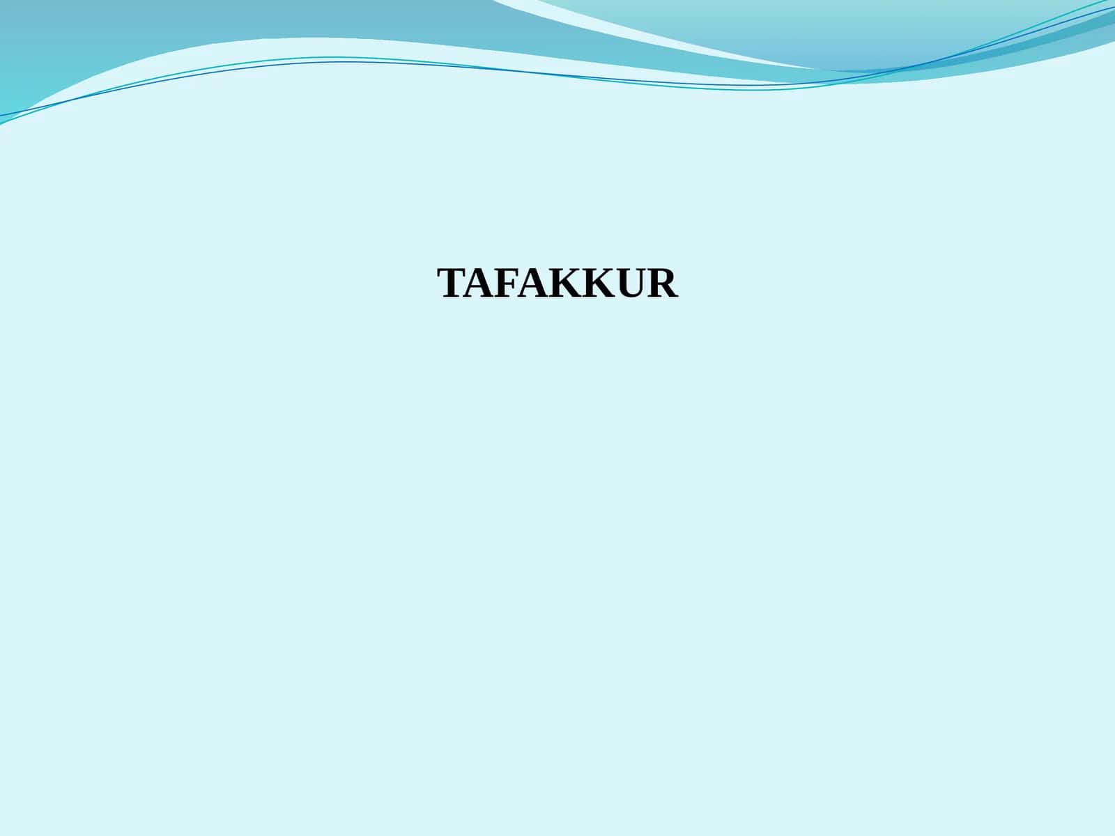 TAFAKKUR 1