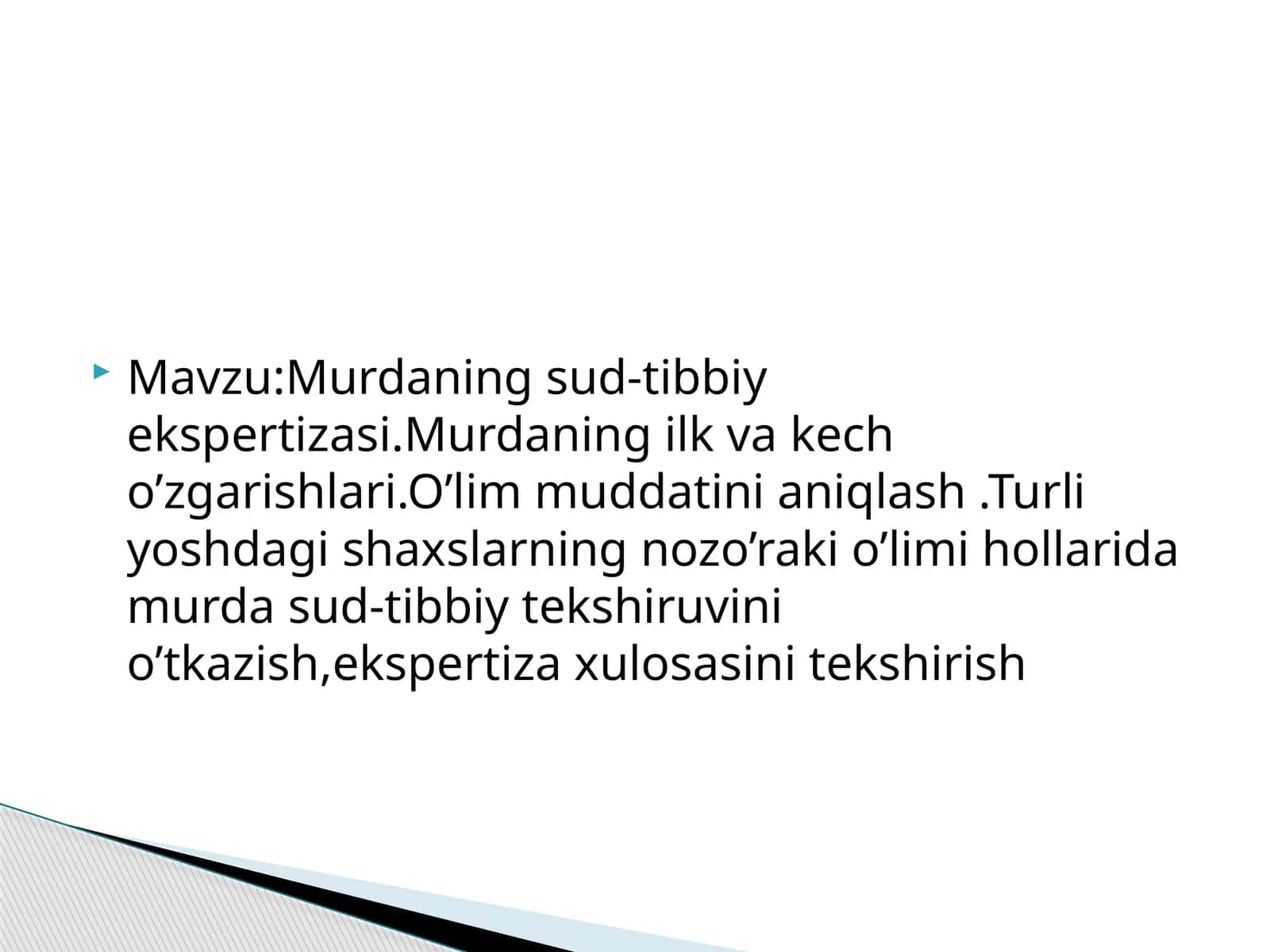 Murdaning sud-tibbiy ekspertizasi 1
