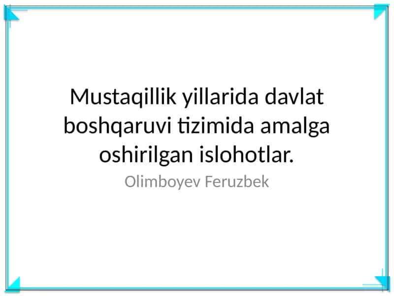 Davlat Boshqaruvi Tizimi 1
