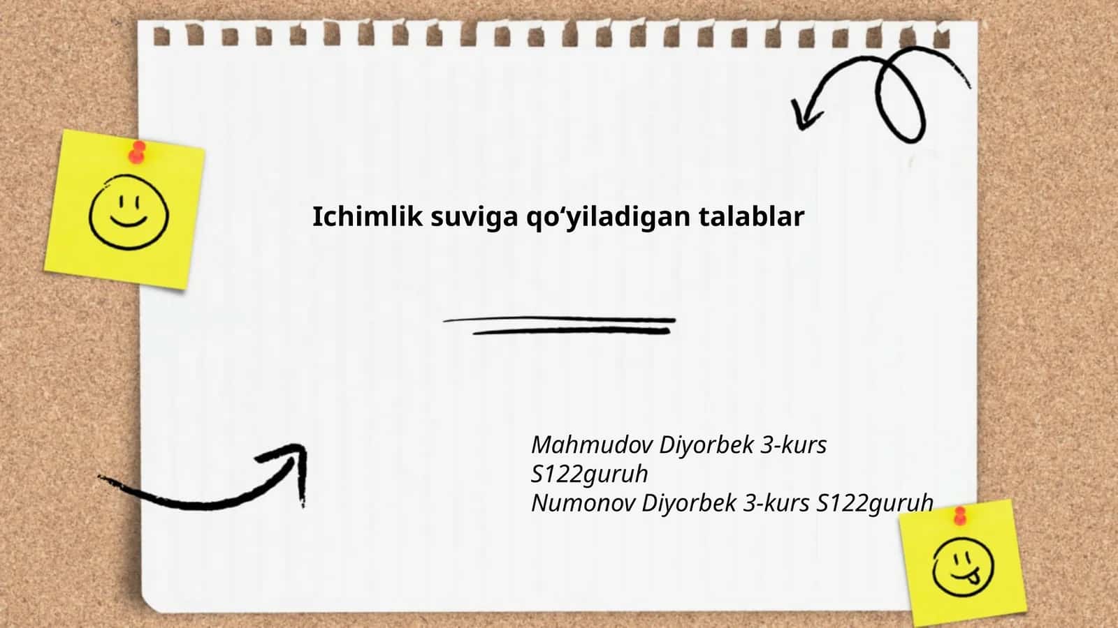 Ichimlik suviga qoʻyiladigan talablar 1