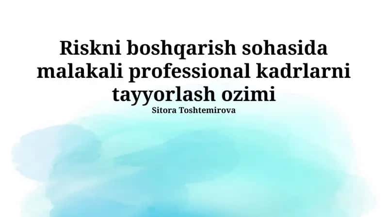Xatarlarni aniqlash va tahlil qilish metodlari 1