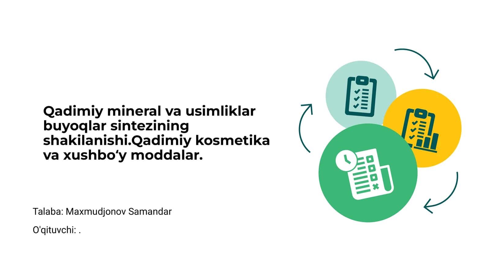 Qadimiy mineral va usimliklar buyoqlar sintezining shakllanishi 1