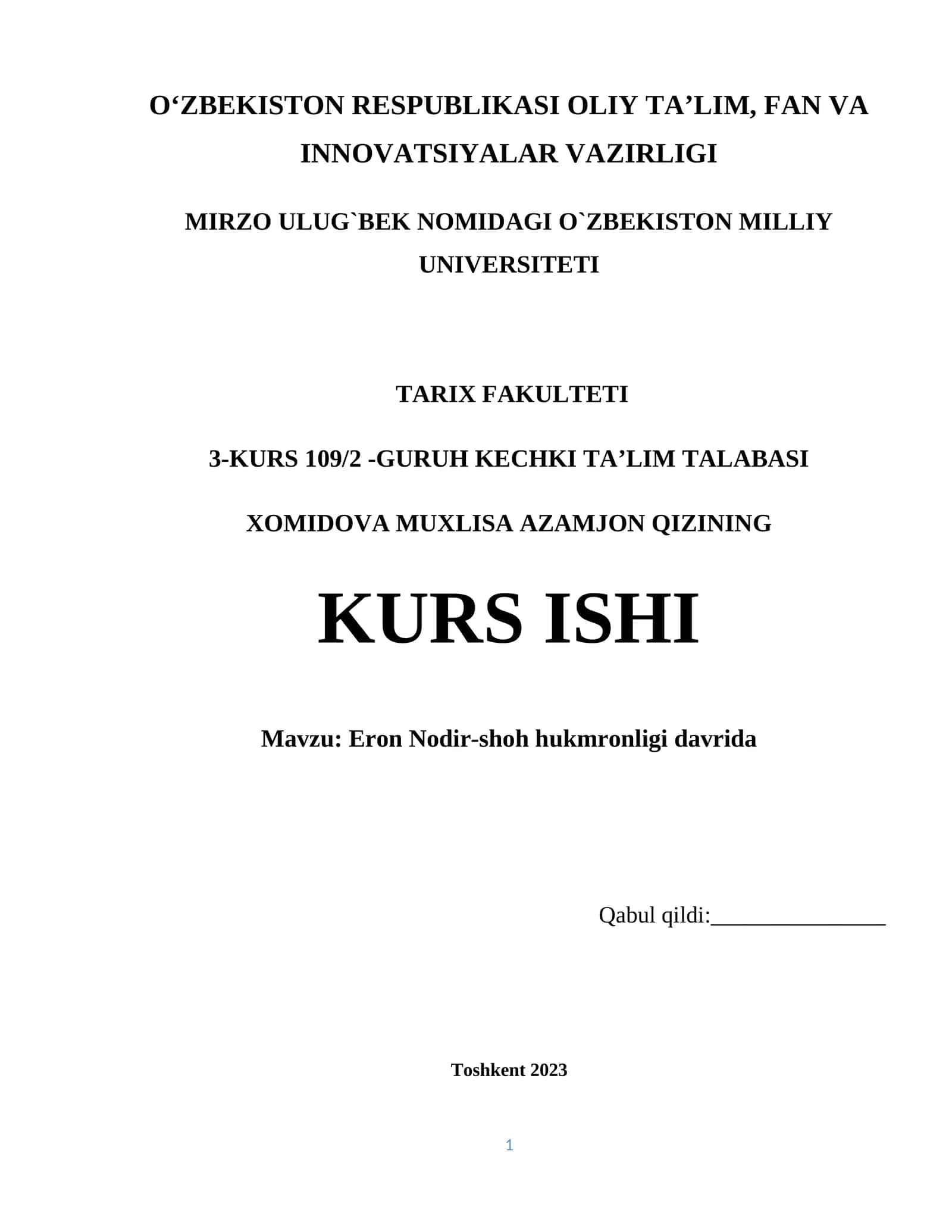 Eron Nodir-shoh hukmronligi davrida 1