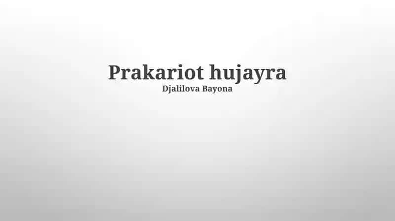 Prakariot hujayra
