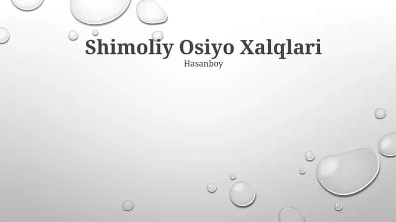 Shimoliy Osiyo Xalqlari 1