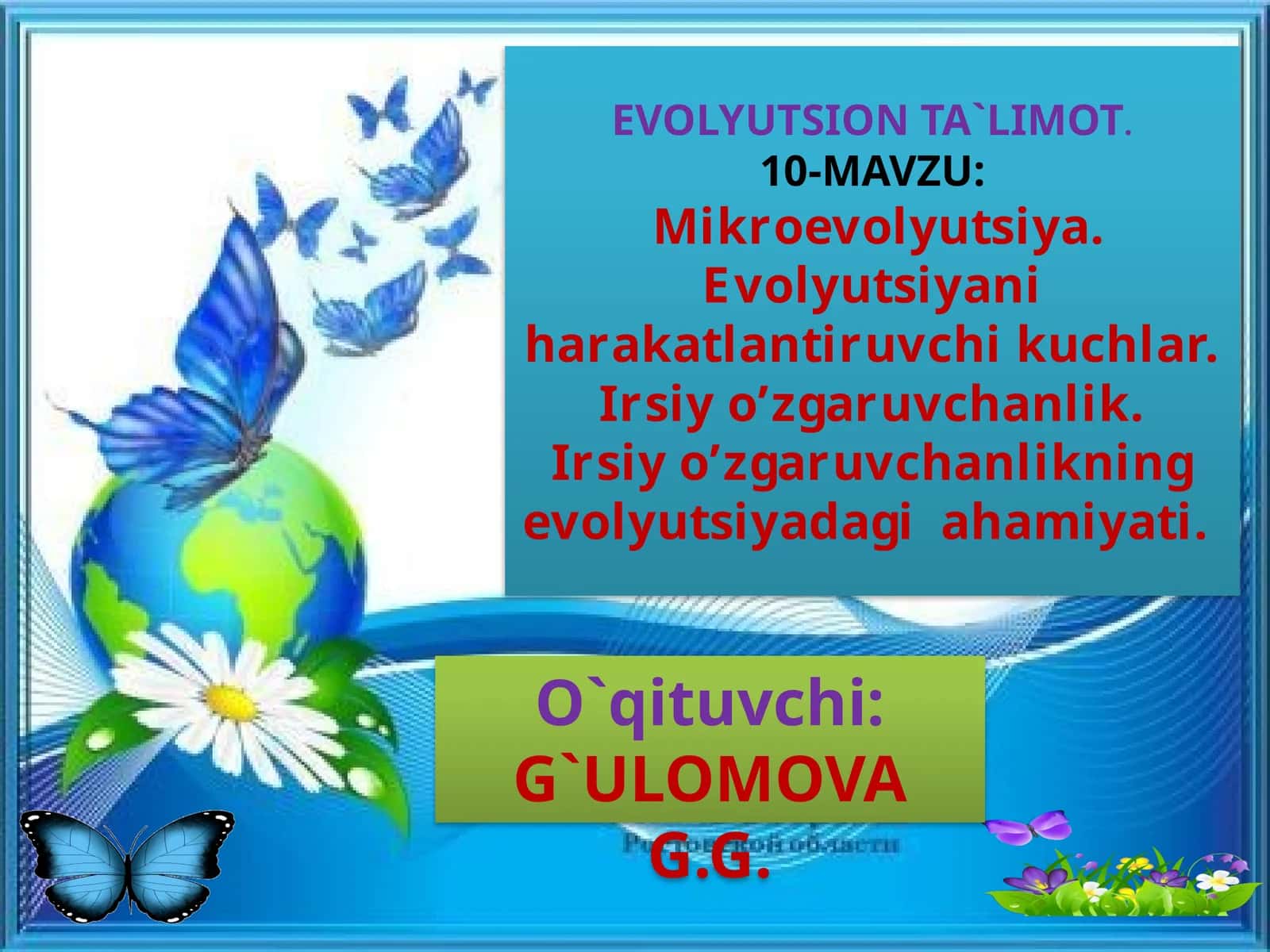 EVOLYUTSION TA`LIMOT.10 1