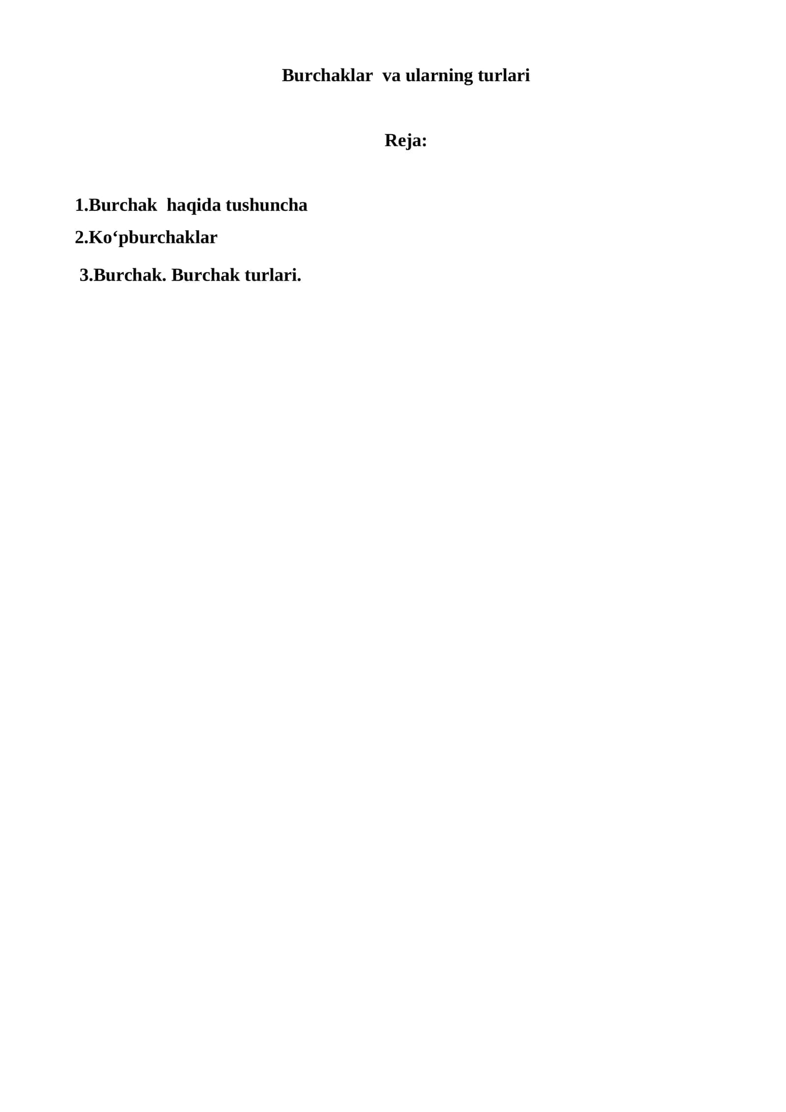 Burchaklar va ularning turlari 1