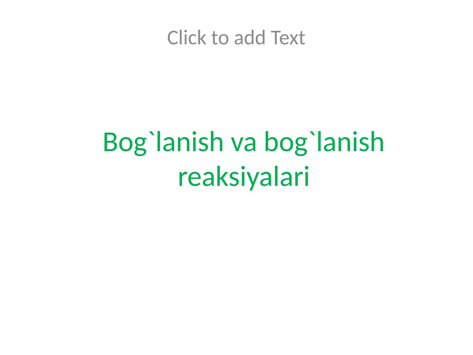 Bog`lanish va bog`lanish reaksiyalari 1