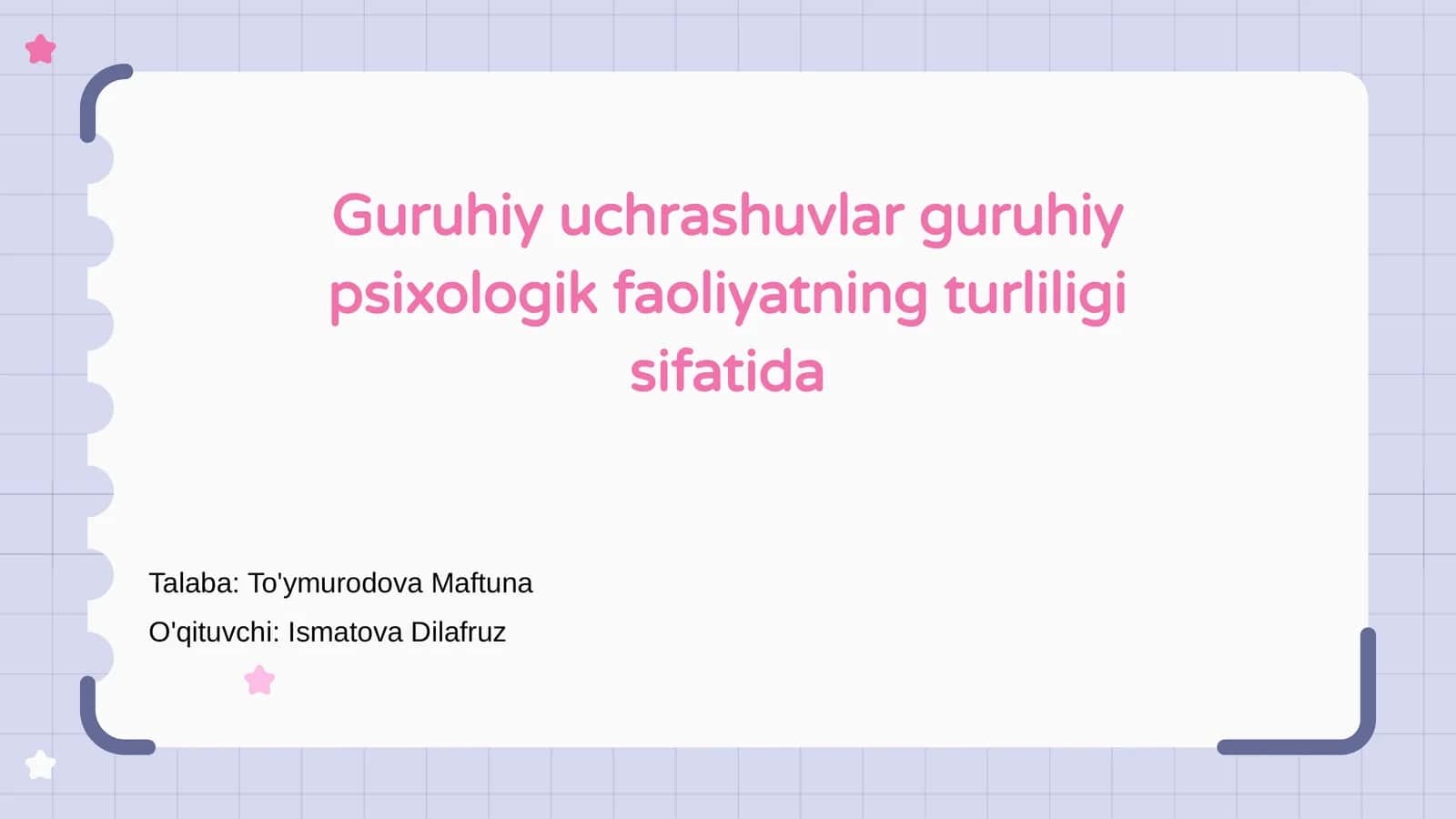 Guruhiy uchrashuvlar psixologik faoliyatning turliligi sifatida 1