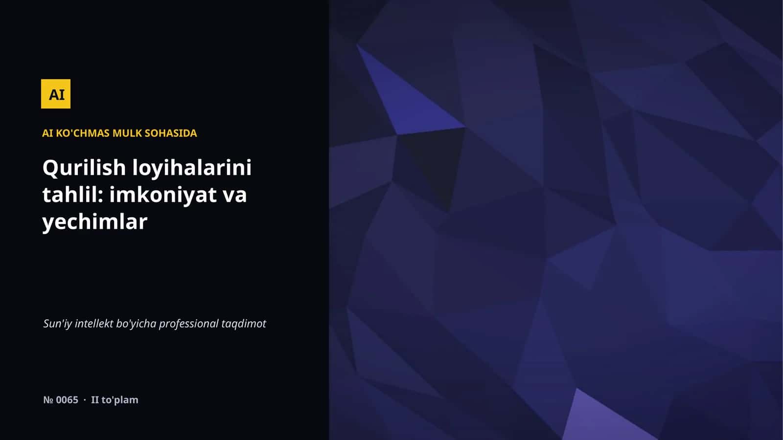 AI KO'CHMAS MULK SOHASIDA 1
