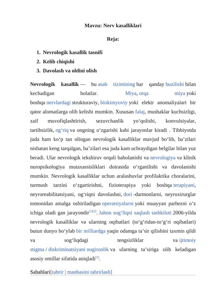 Nevrologik kasalliklar 1