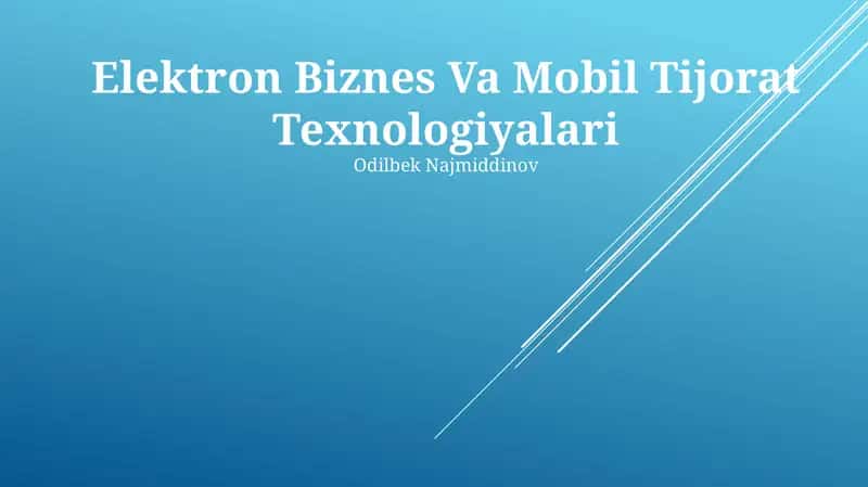 Elektron Biznes Va Mobil Tijorat Texnologiyalari 1