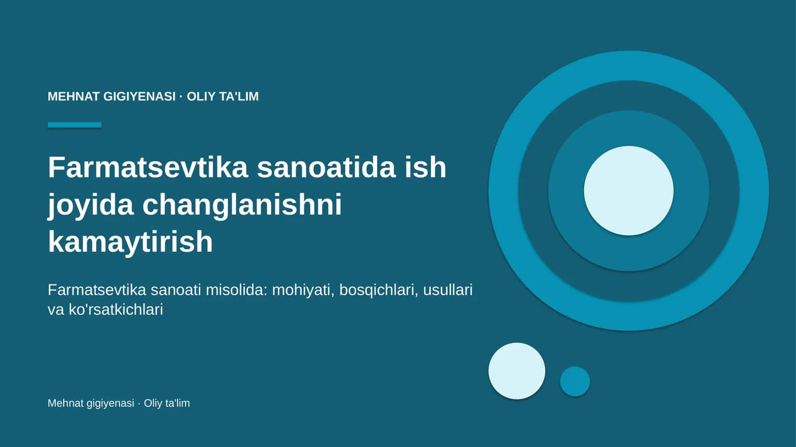 Farmatsevtika sanoatida ish joyida changlanishni kamaytirish 1