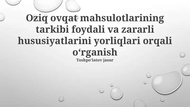 Oziq-ovqat mahsulotlari 1