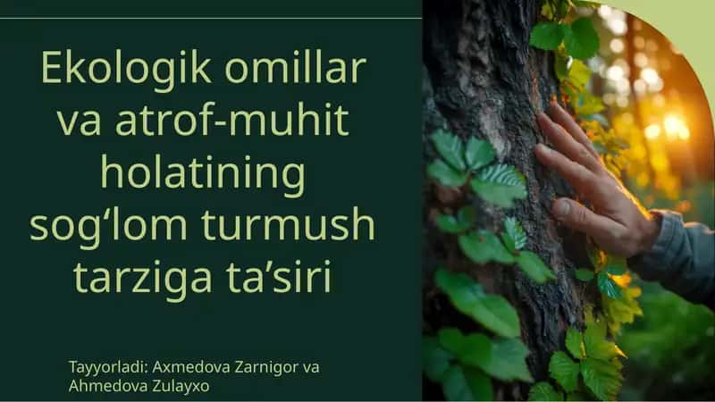 Ekologiya va sog'liqo'rtasidagi bog'liqlik 1