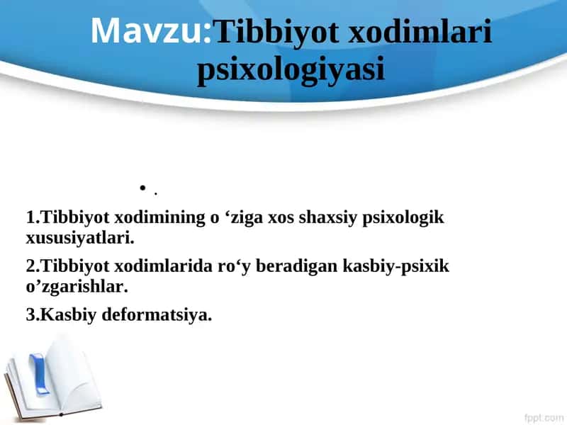 Tibbiyot xodimlari psixologiyasi 1