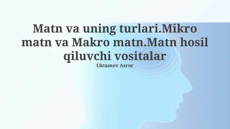 Mikro-matn va Makro-matn 1