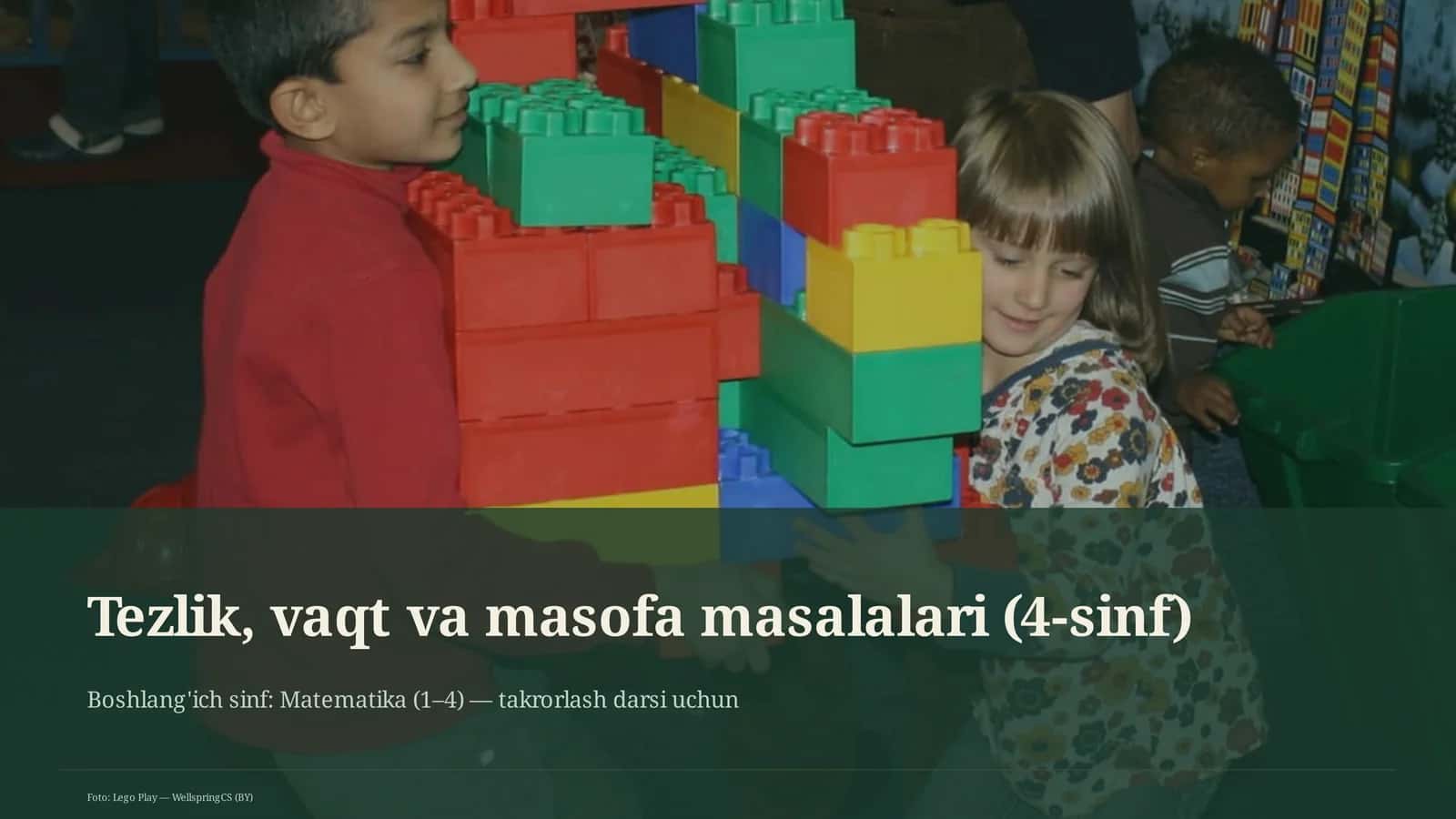 Tezlik, vaqt va masofa masalalari (4-sinf) 1