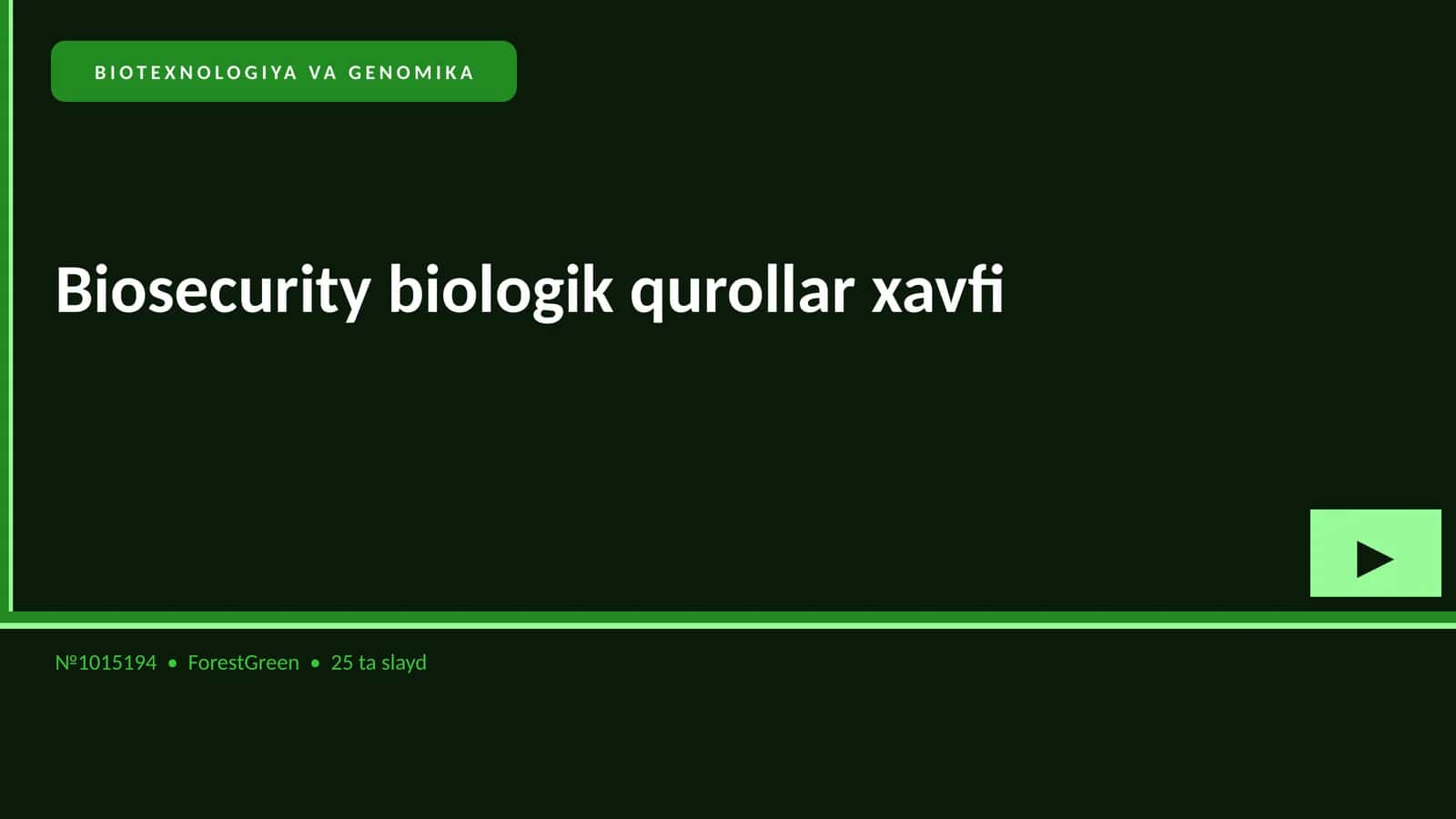 BIOTEXNOLOGIYA VA GENOMIKA 1