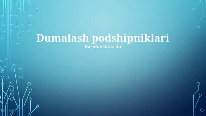 G'ildirak podshipniklari 1
