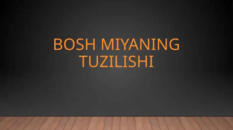 BOSH MIYANING TUZILISHI 1