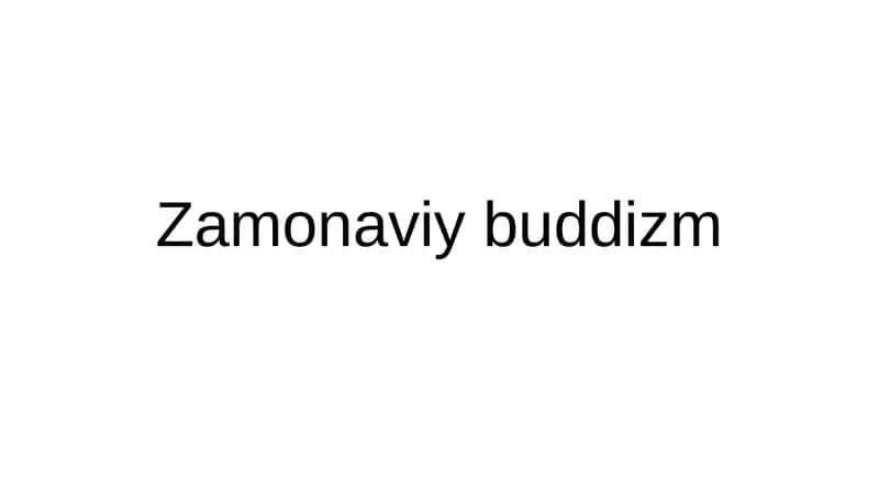 Zamonaviy buddizm 1