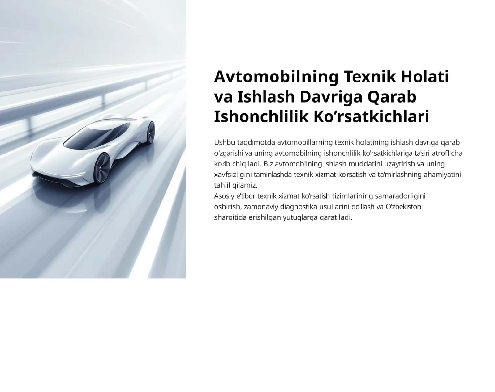Avtomobilning Texnik Holati va Ishlash Davri 1