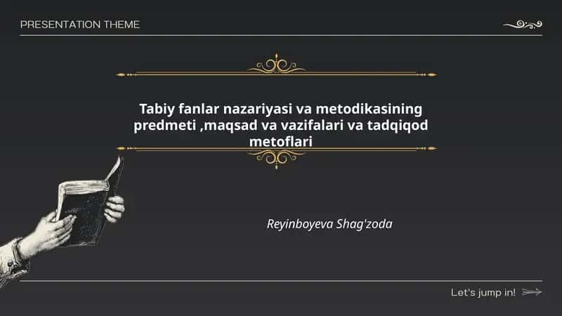 Tabiy fanlar nazariyasi va metodikasi 1