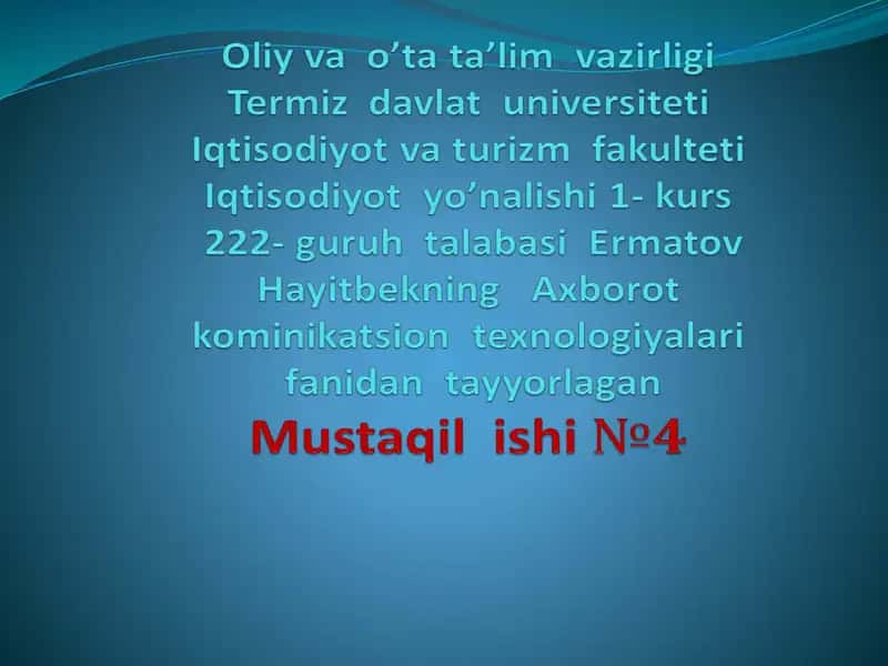 Matnli ma’lumotlarni qayta ishlash dasturlarining imkoniyatlari 1