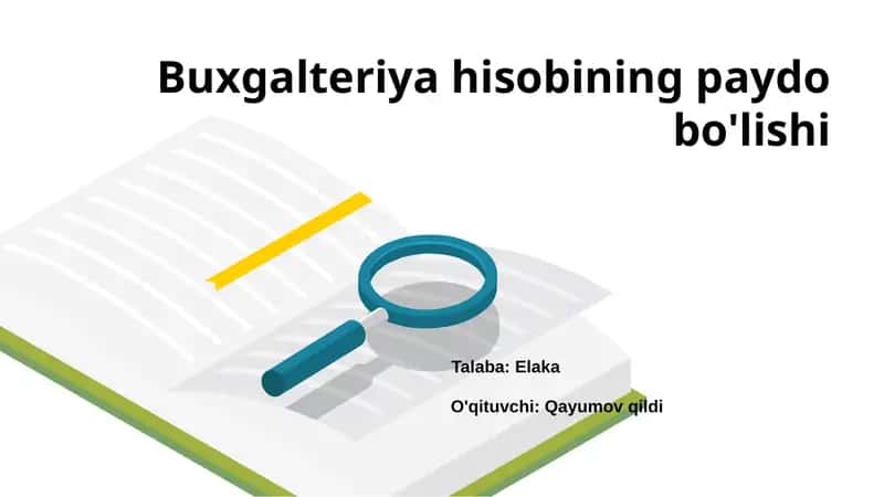 Buxgalteriya hisobining paydo bo'lishi 1