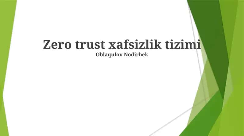 Nol Ishonch Xavfsizlik Tizimi 1