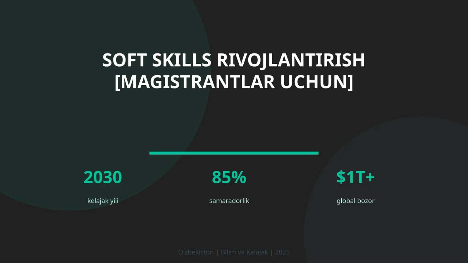 Soft skills rivojlantirish [magistrantlar uchun] 1