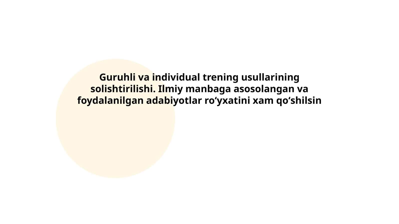 Guruhli va individual trening usullarining solishtirilishi 1