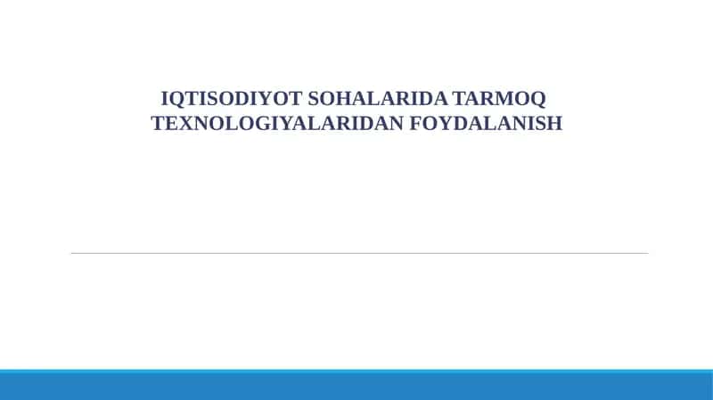 Tarmoq Texnologiyalari 1