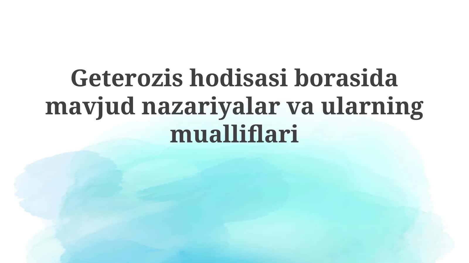 Geterozis hodisasi 1