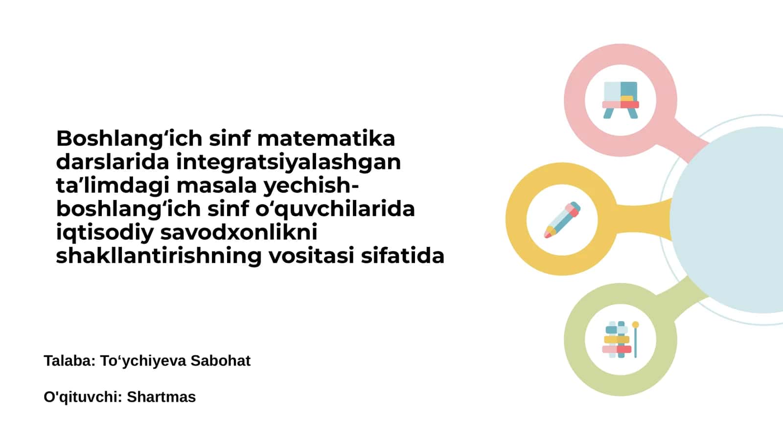 Boshlangʻich sinf matematika darslarida integratsiyalashtirish 1