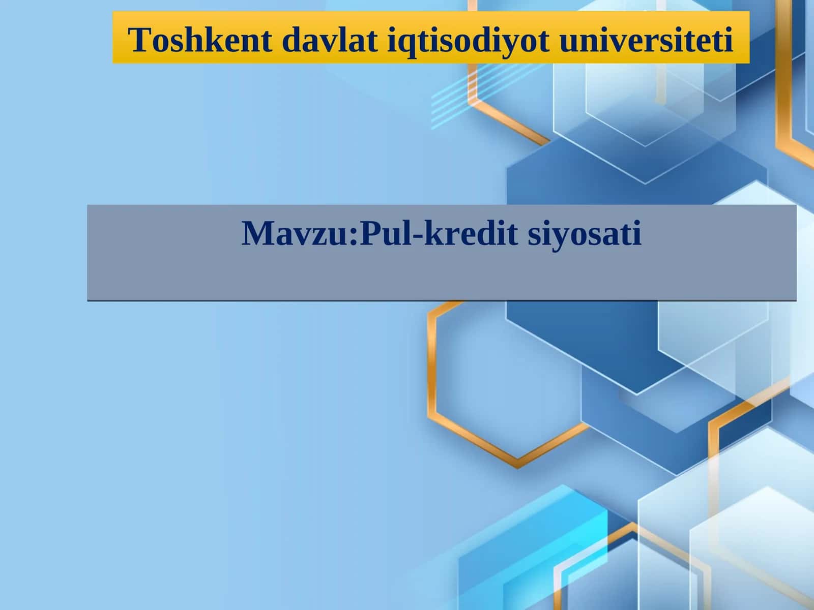 Pul-kredit siyosati 1