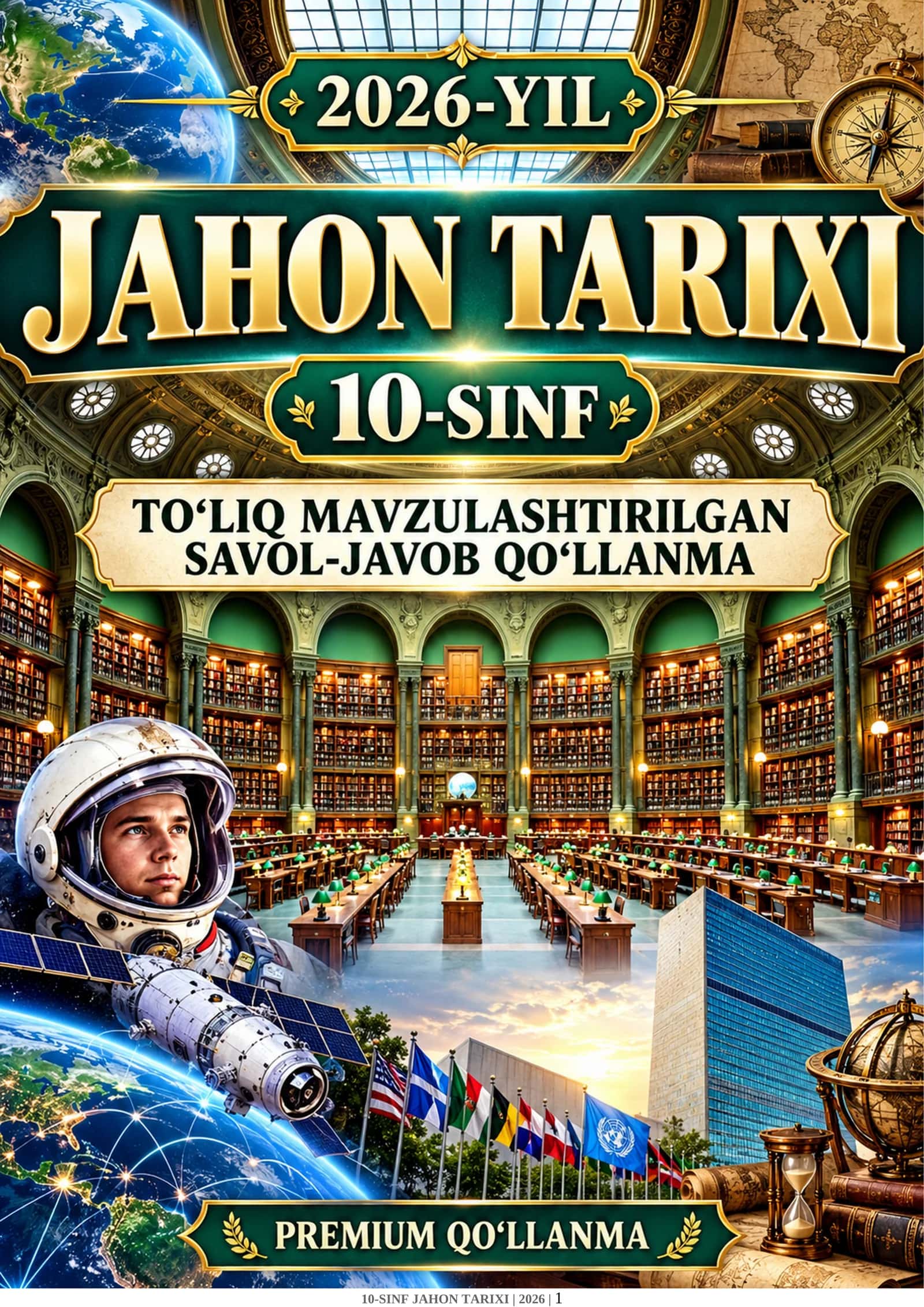 📚 10-SINF JAHON TARIXI | 1286 TA MAVZULASHTIRILGAN SAVOL-JAVOB | 150 BETLIK PREMIUM QO‘LLANMA | 2026 1