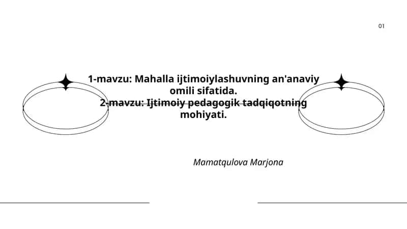 Mahalla ijtimoiylashuvning an'anaviy omili sifatida 1