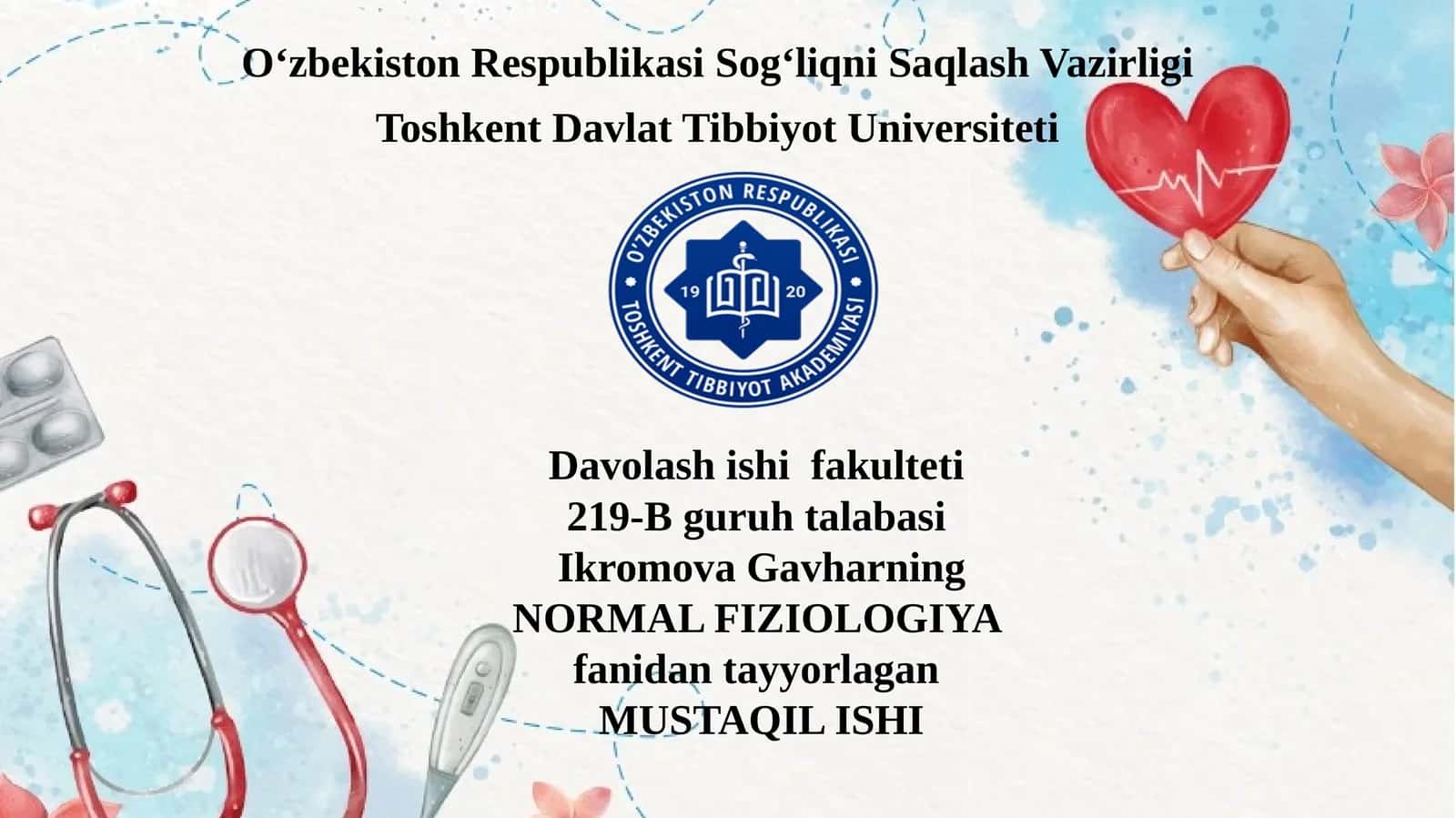 NORMAL FIZIOLOGIYA 1