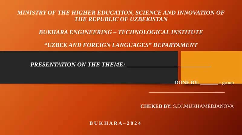 Uzbek and Foreign Languages Department Presentation 1