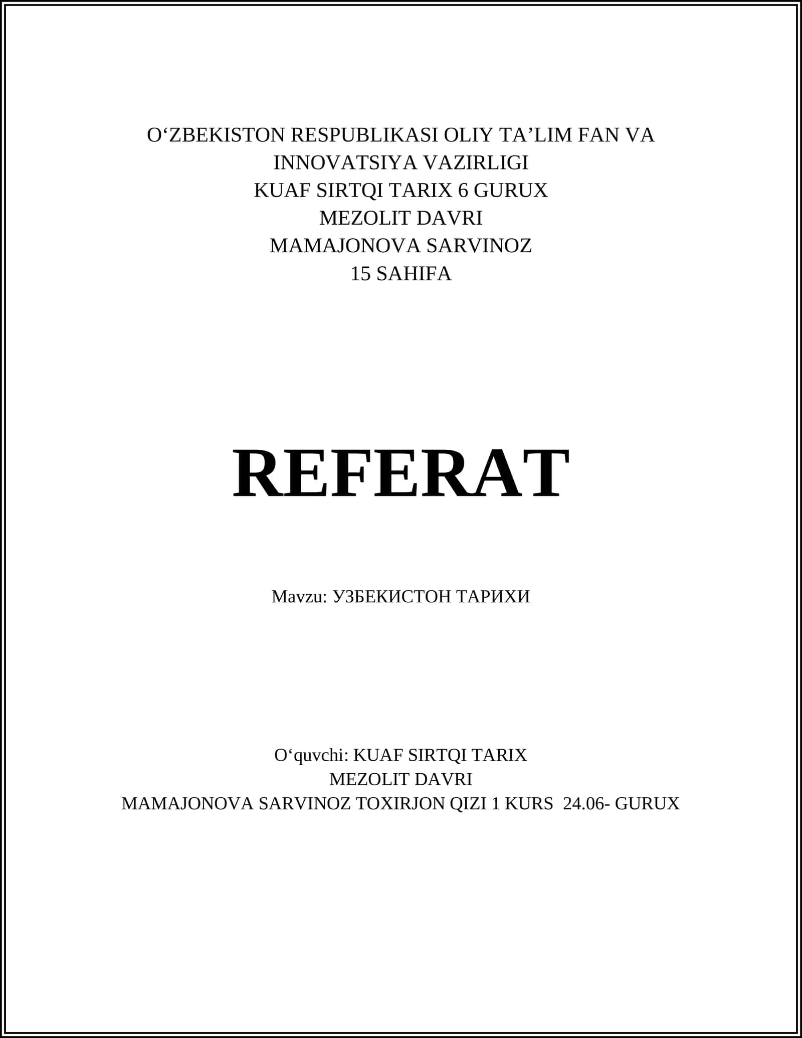 MEZOLIT DAVRI 1