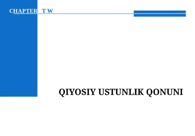 QIYOSIY USTUNLIK QONUNI 1