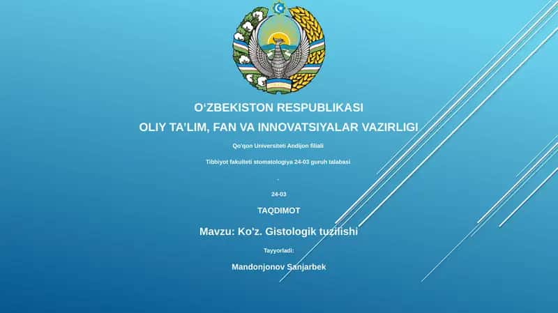 Ko'z. Gistologik tuzilishi 1
