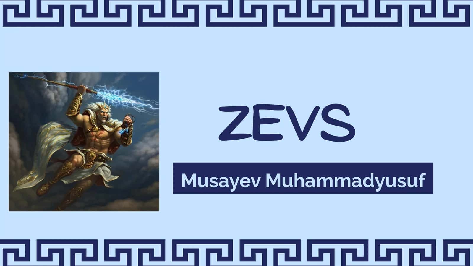 Qadimiy Yunonistonning xudolaridan biri Zevs haqida taqdimot 1