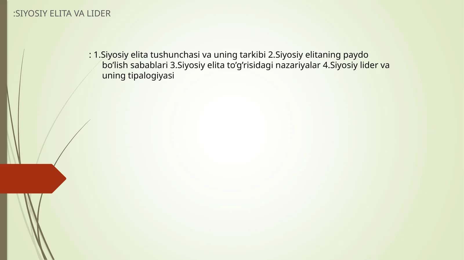Siyosiy Elita va Lider 1