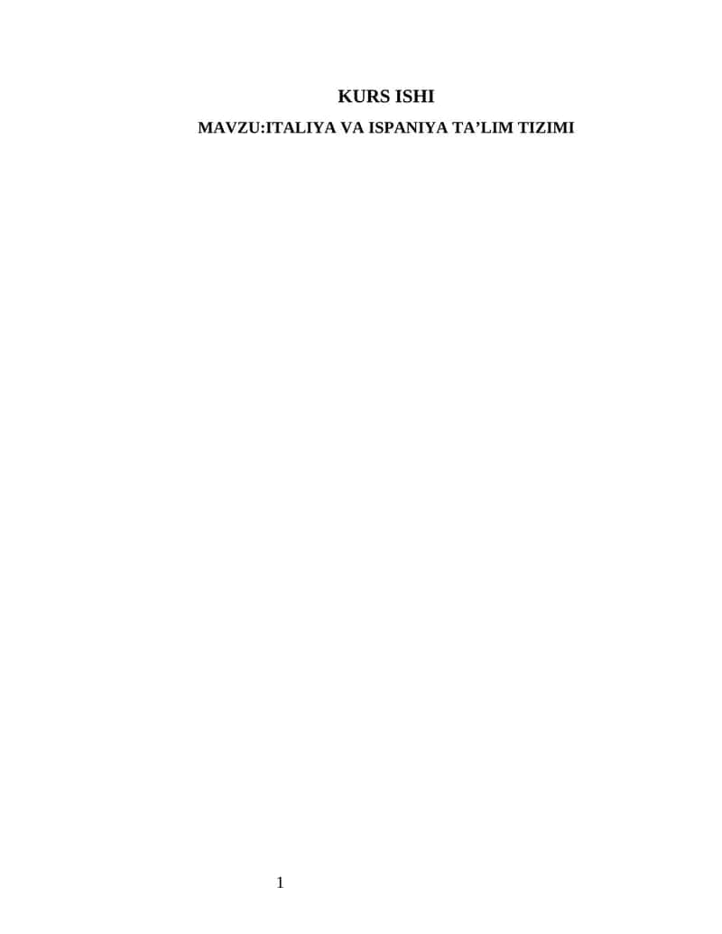 ITALIYA VA ISPANIYA TA’LIM TIZIMI 1