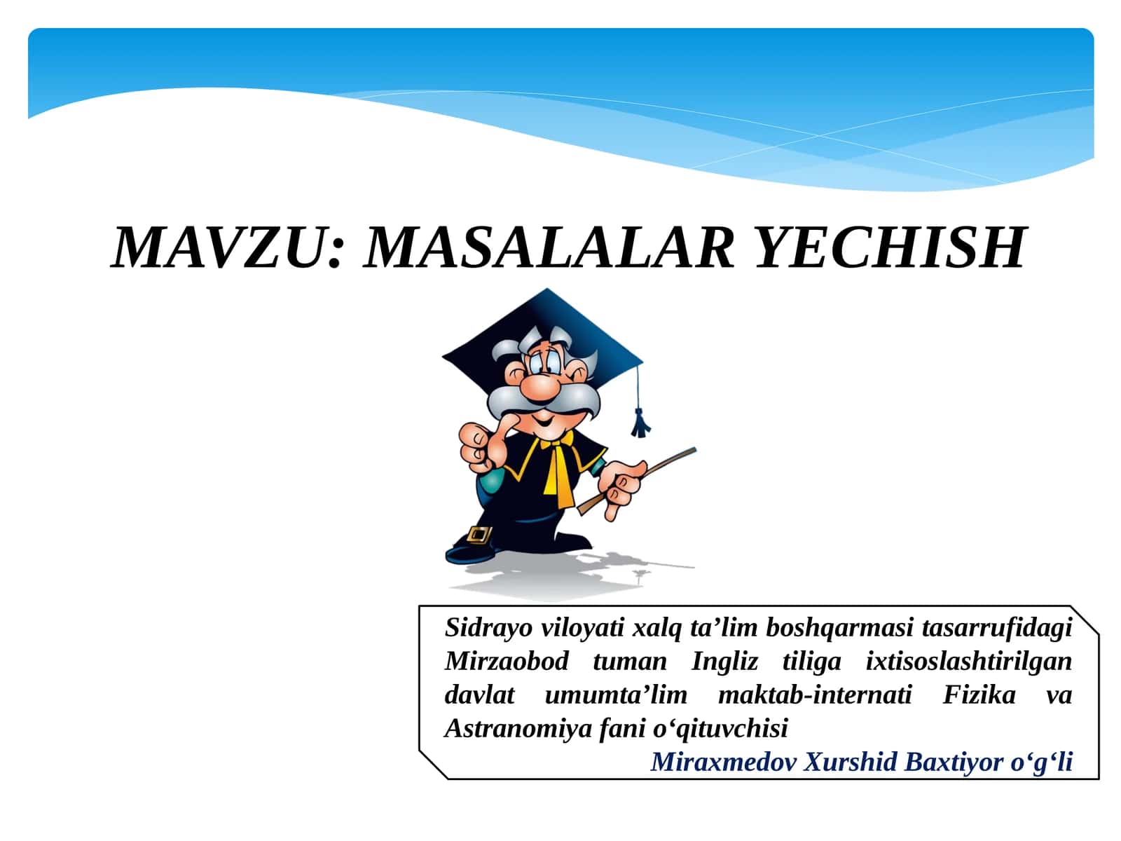 MASALALAR YECHISH 1