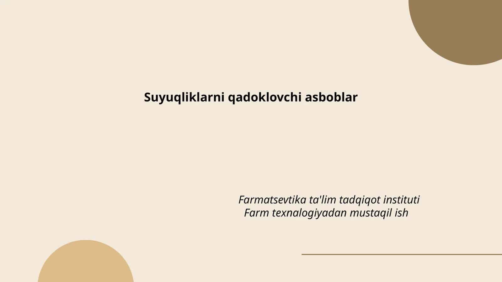 Suyuqliklarni qadoqlash texnologiyalari 1